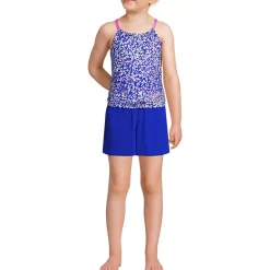 Girls Chlorine Resistant Tankini Top Woven Short Set