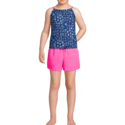 Girls Chlorine Resistant Tankini Top Woven Short Set