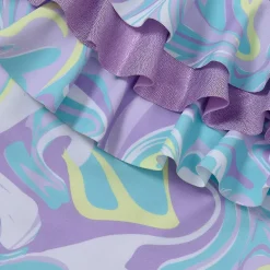 Girls Chlorine Resistant X-Back Ruffle One Piece Swimsuit