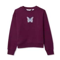 Girls Crew Neck Embroidered Sweatshirt