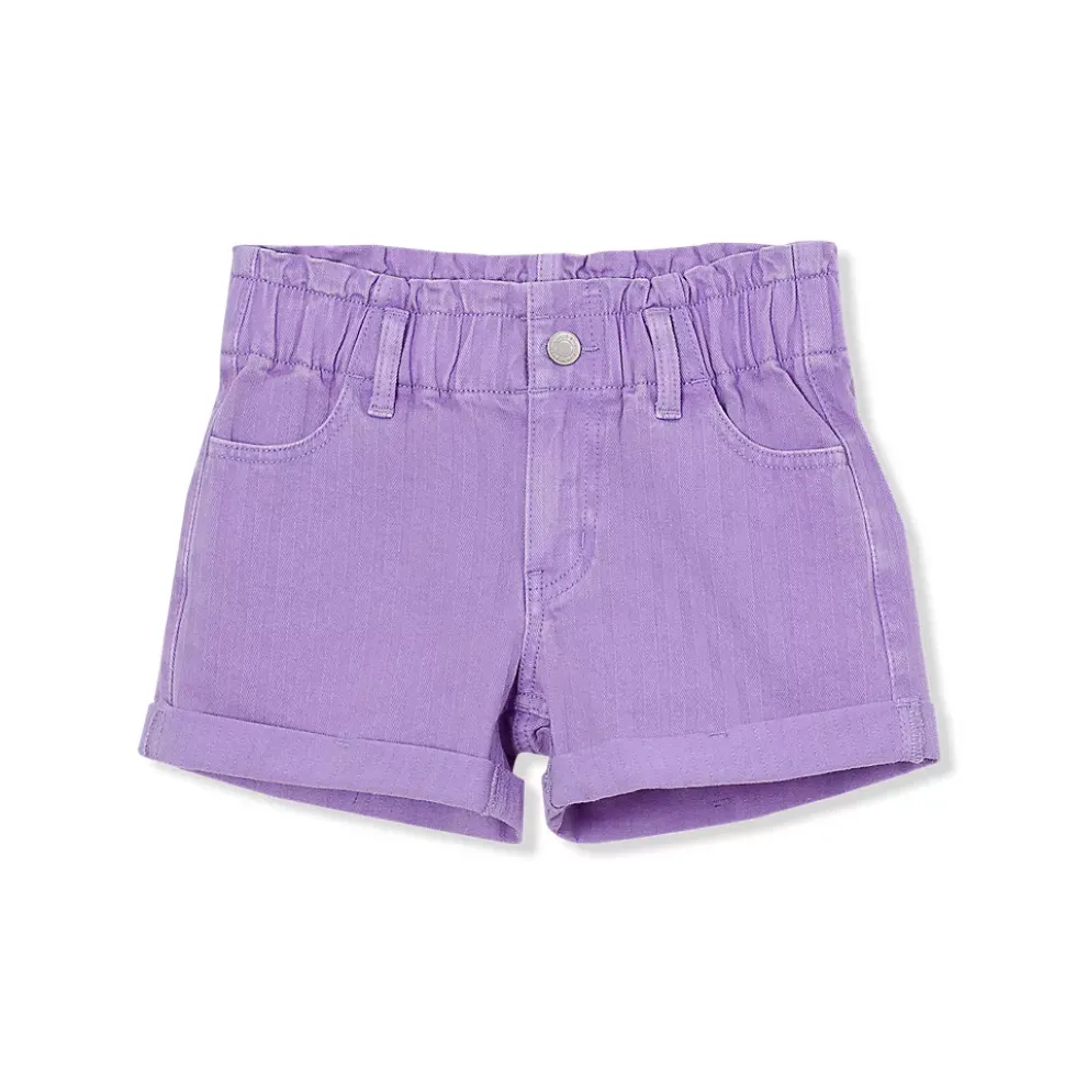 Girls Denim Paperbag Shorts