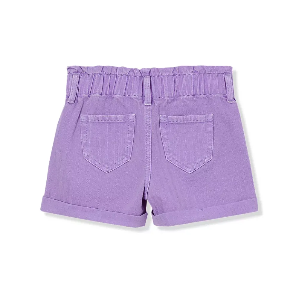 Girls Denim Paperbag Shorts