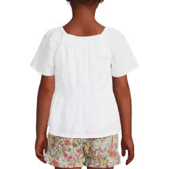 Girls Flutter Sleeve Tiered Peasant Top
