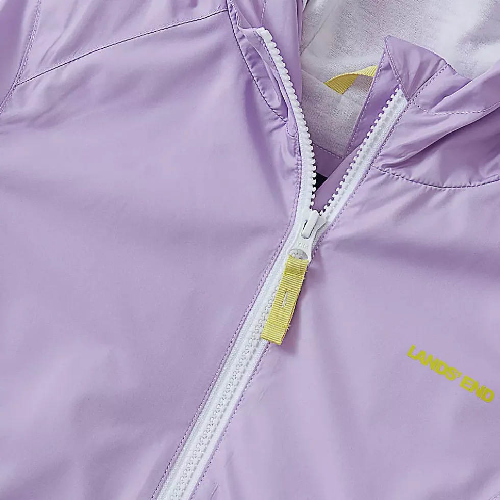 Girls Hooded Water Resistant Rain Jacket