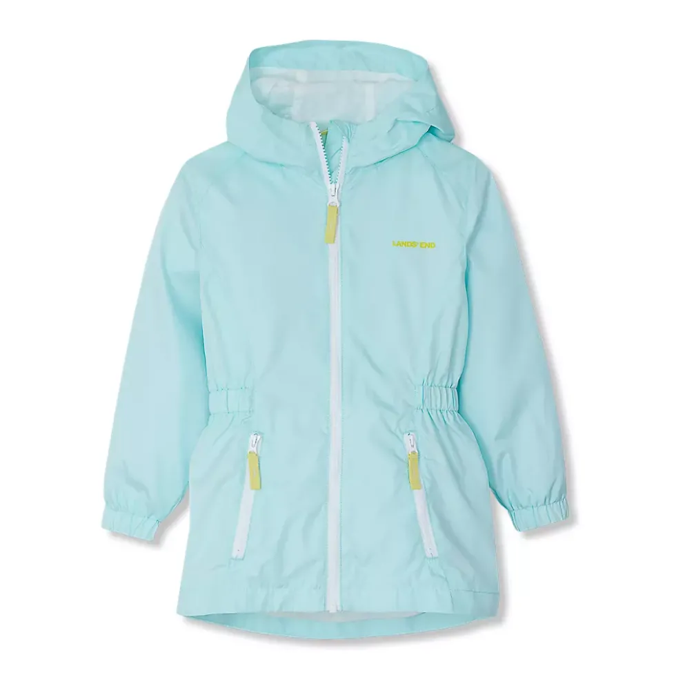 Girls Hooded Water Resistant Rain Jacket