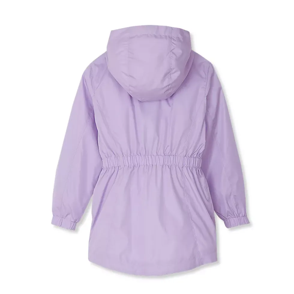 Girls Hooded Water Resistant Rain Jacket