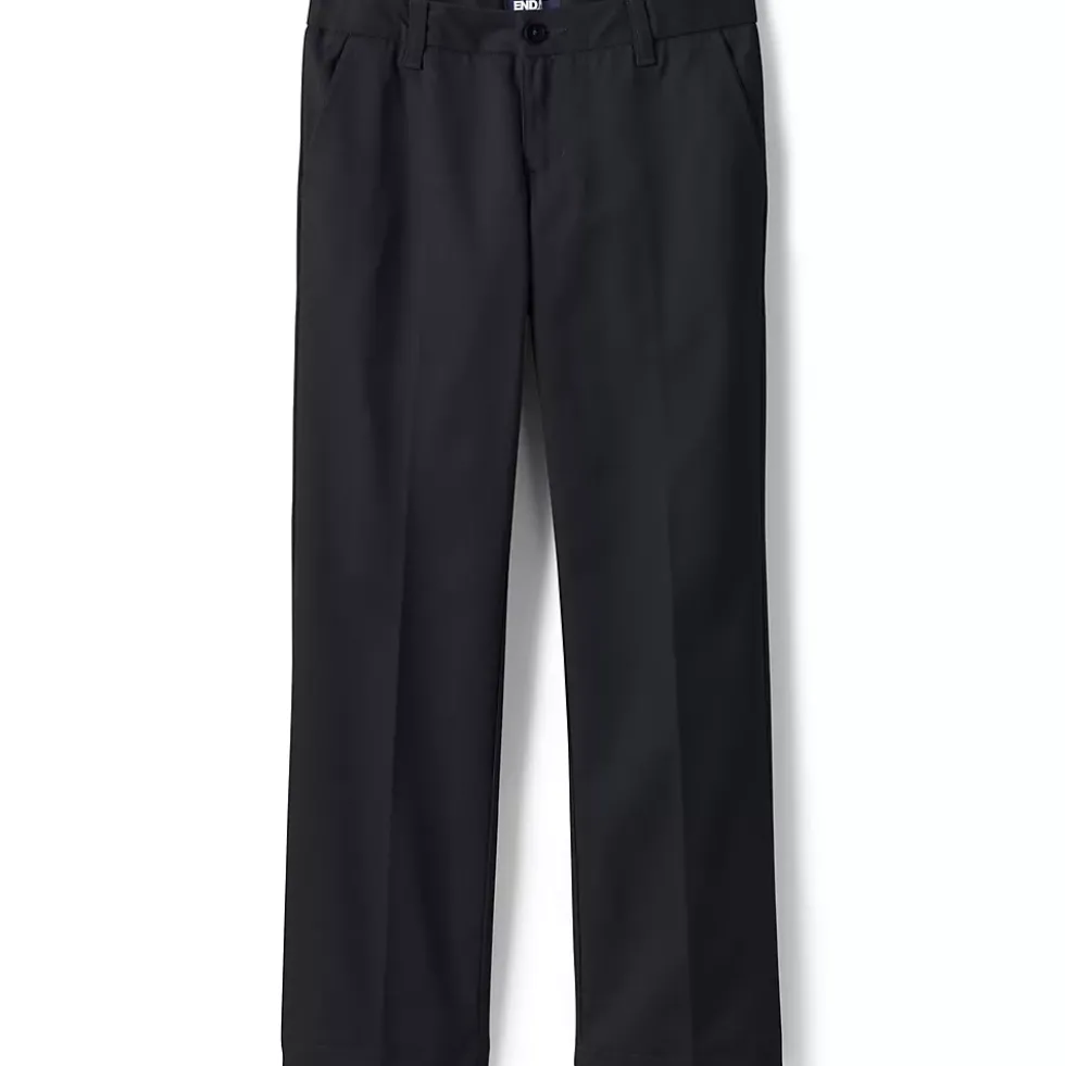 Girls Iron Knee Blend Plain Front Chino Pants
