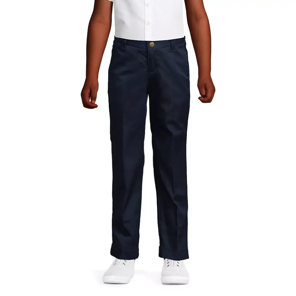 Girls Iron Knee Blend Plain Front Chino Pants