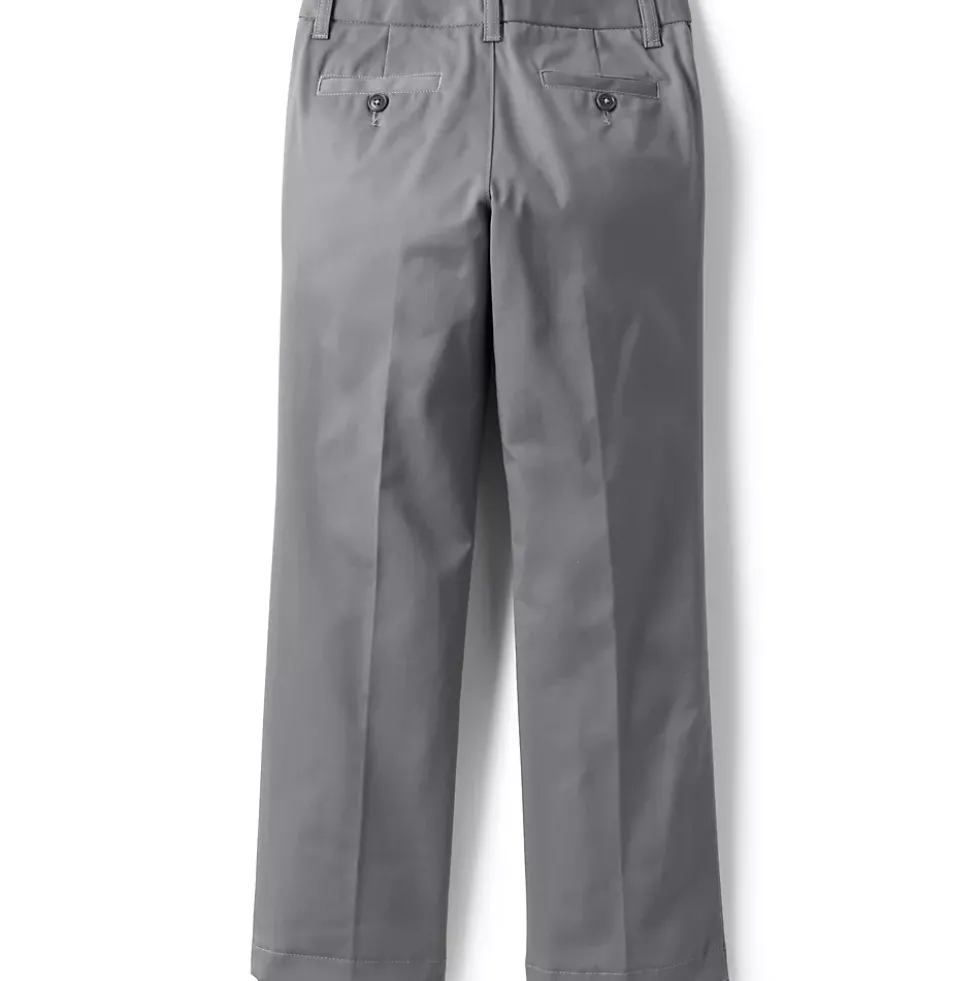 Girls Iron Knee Blend Plain Front Chino Pants