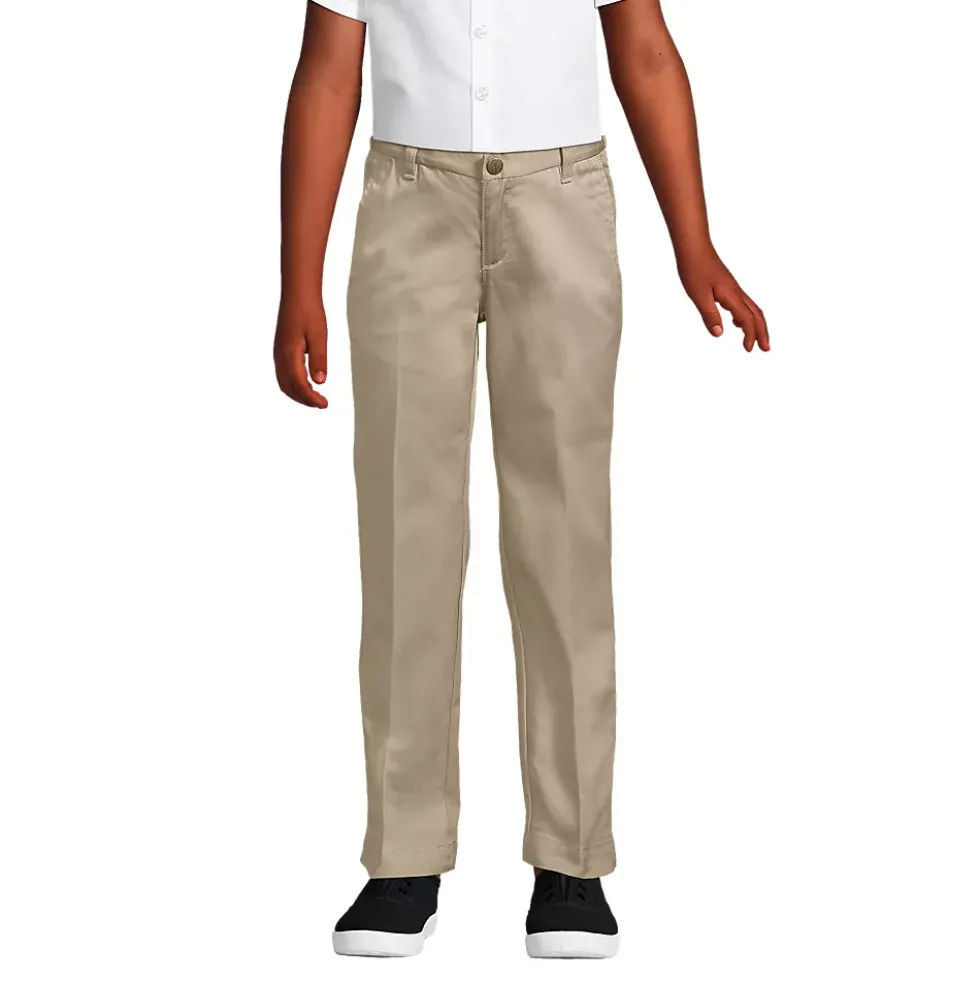 Girls Iron Knee Blend Plain Front Chino Pants