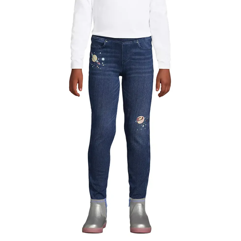 Girls Iron Knee Denim Jeggings