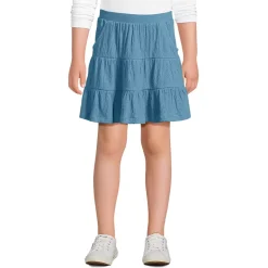 Girls Knit Gauze Tiered Skirt