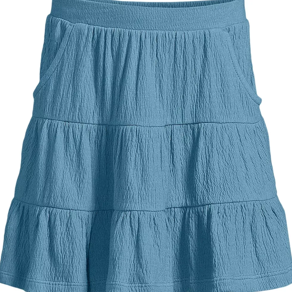 Girls Knit Gauze Tiered Skirt