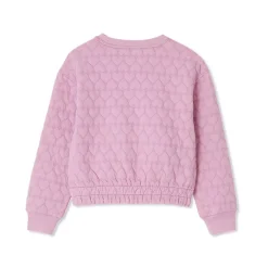 Girls Knit Quilted Crew Neck Sweatshirt
