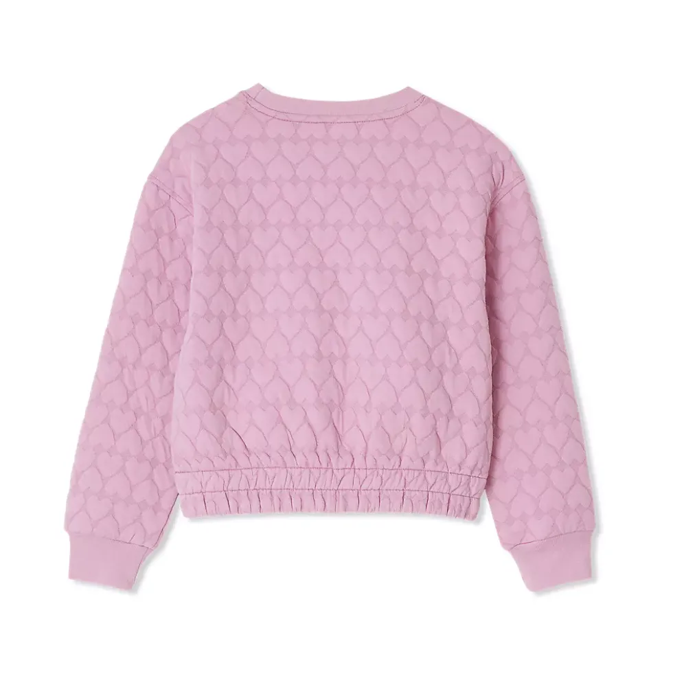 Girls Knit Quilted Crew Neck Sweatshirt
