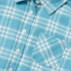 Girls Long Sleeve Cropped Flannel Shirt