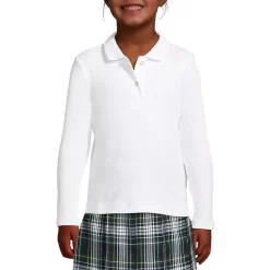Girls Long Sleeve Feminine Fit Interlock Polo Shirt