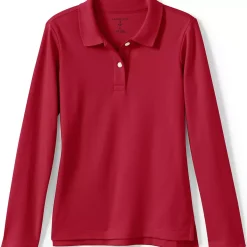 Girls Long Sleeve Feminine Fit Interlock Polo Shirt