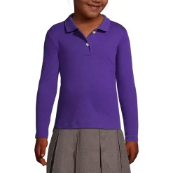 Girls Long Sleeve Feminine Fit Interlock Polo Shirt