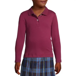 Girls Long Sleeve Feminine Fit Interlock Polo Shirt