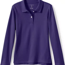 Girls Long Sleeve Feminine Fit Interlock Polo Shirt