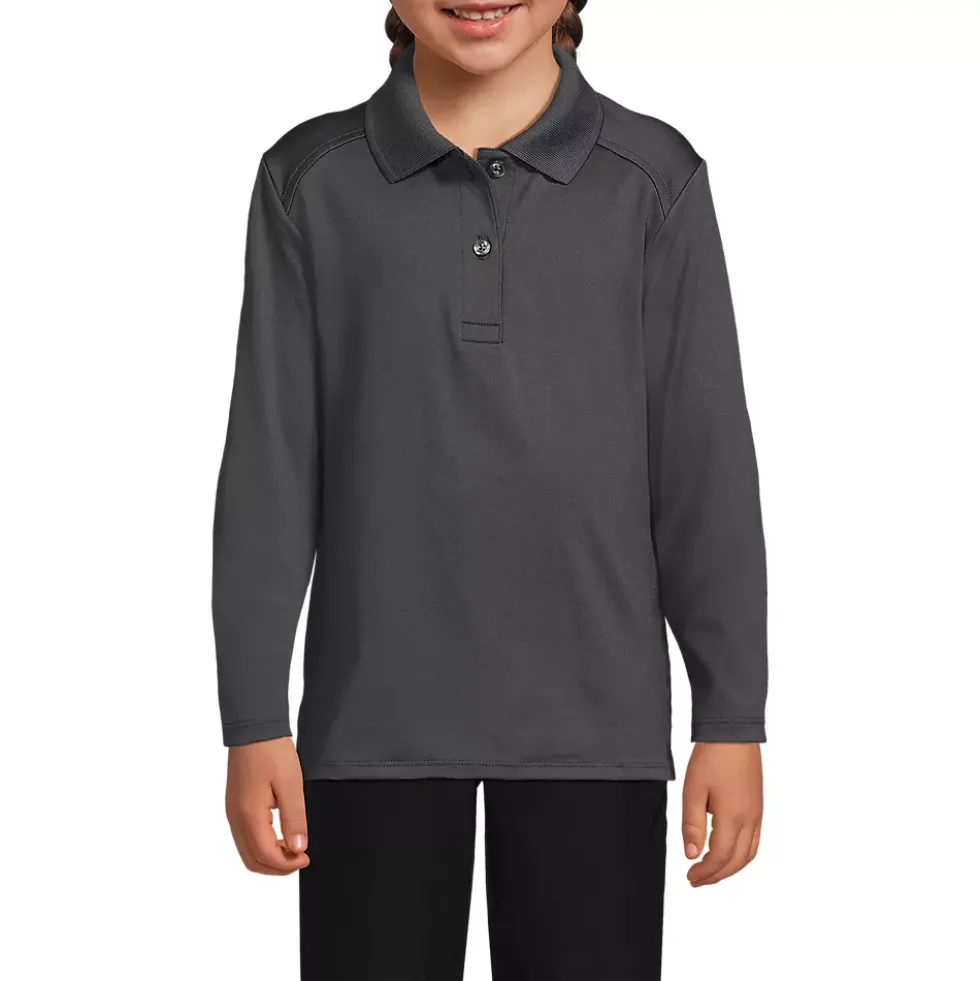 Girls Long Sleeve Feminine Fit Rapid Dry Polo Shirt