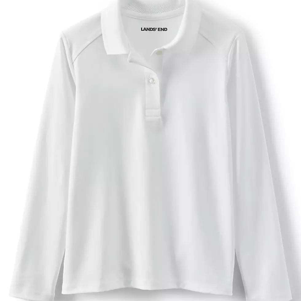 Girls Long Sleeve Feminine Fit Rapid Dry Polo Shirt