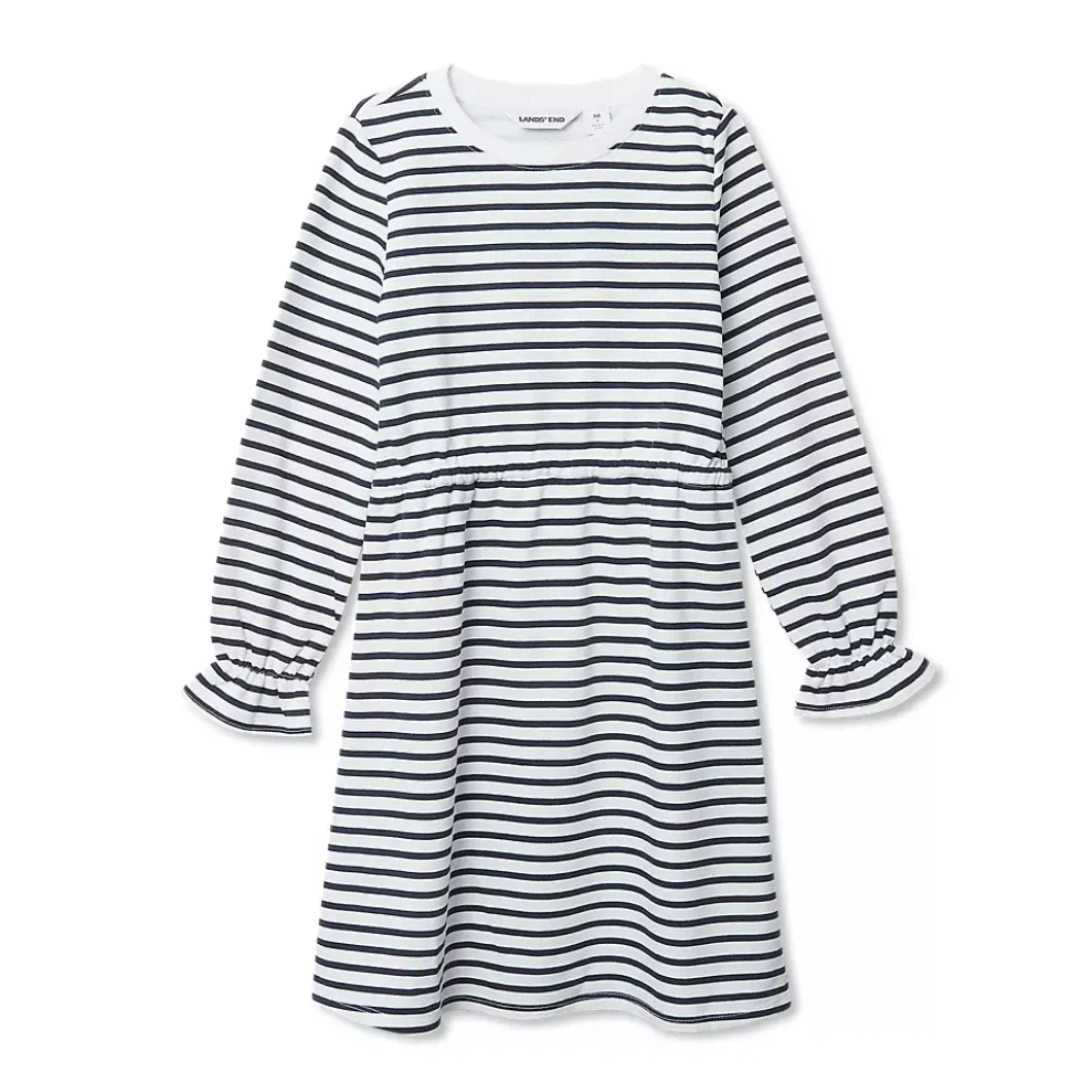 Girls Long Sleeve French Terry Knit Dress