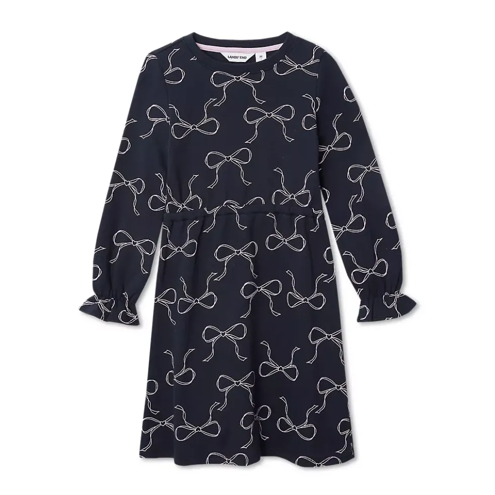 Girls Long Sleeve French Terry Knit Dress