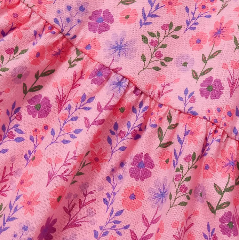 Girls Long Sleeve Gathered Waist Jersey Dress