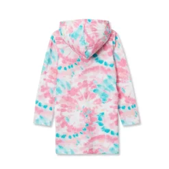 Girls Long Sleeve Hooded Front Pocket Terry Cloth Swimsuit Cover-Up