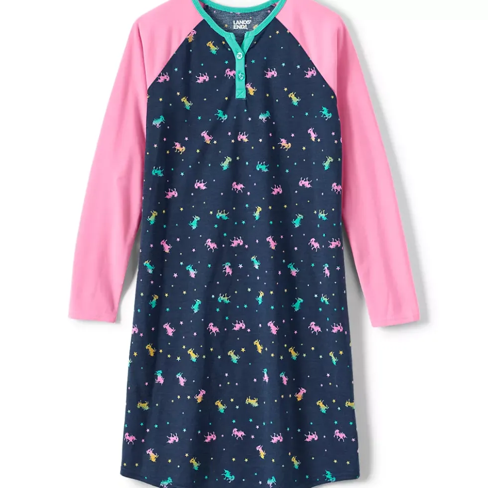 Girls Long Sleeve Jersey Nightgown