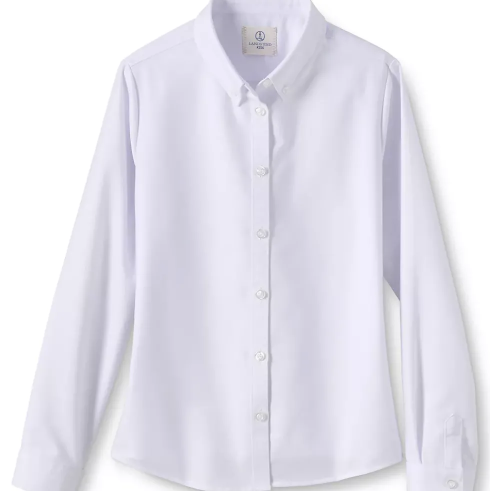 Girls Long Sleeve Oxford Dress Shirt