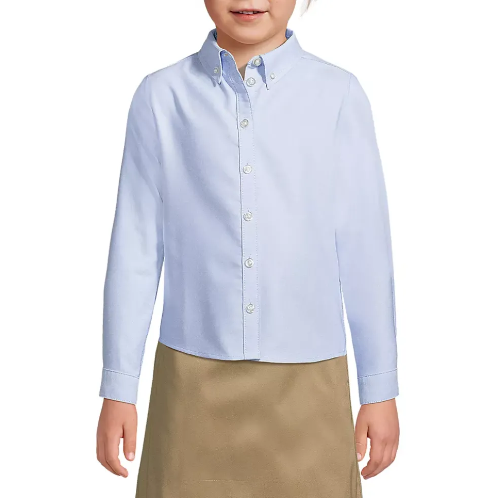 Girls Long Sleeve Oxford Dress Shirt