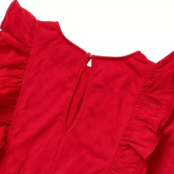 Girls Long Sleeve Ruffle Knit Jumpsuit