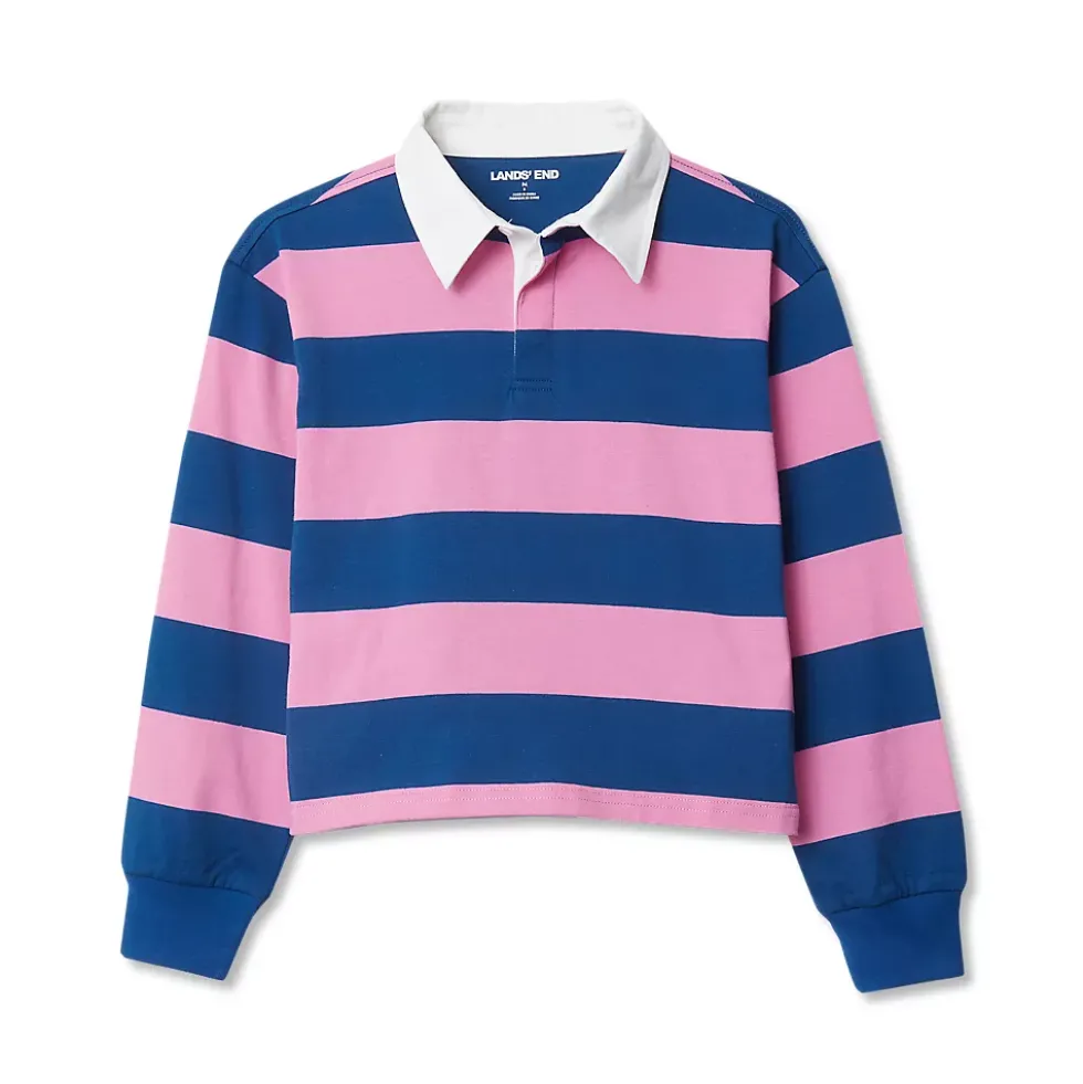 Girls Long Sleeve Stripe Rugby Shirt