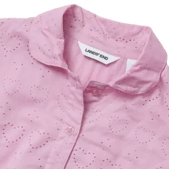 Girls Long Sleeve Woven Hearts Top