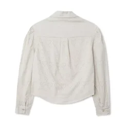 Girls Long Sleeve Woven Hearts Top