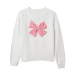 Girls Meet and Greet Bow Knit Sweater