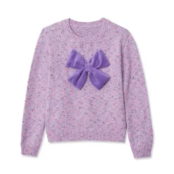 Girls Meet and Greet Bow Knit Sweater