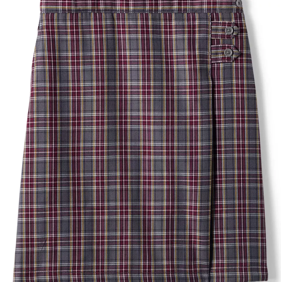 Girls Plaid A-line Skirt Below The Knee