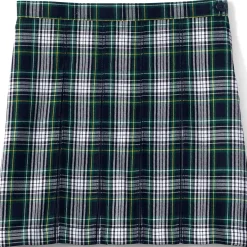 Girls Plaid Box Pleat Skirt Top of the Knee