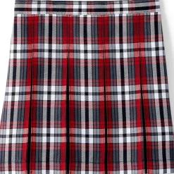 Girls Plaid Box Pleat Skirt Top of the Knee