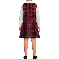 Girls Plaid Jumper Top of Knee