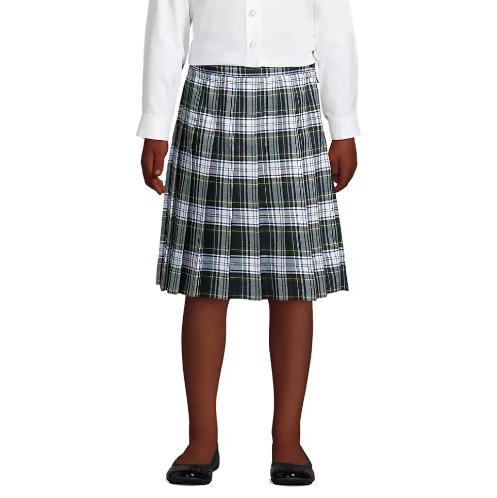 Girls Plaid Pleated Skirt Below the Knee
