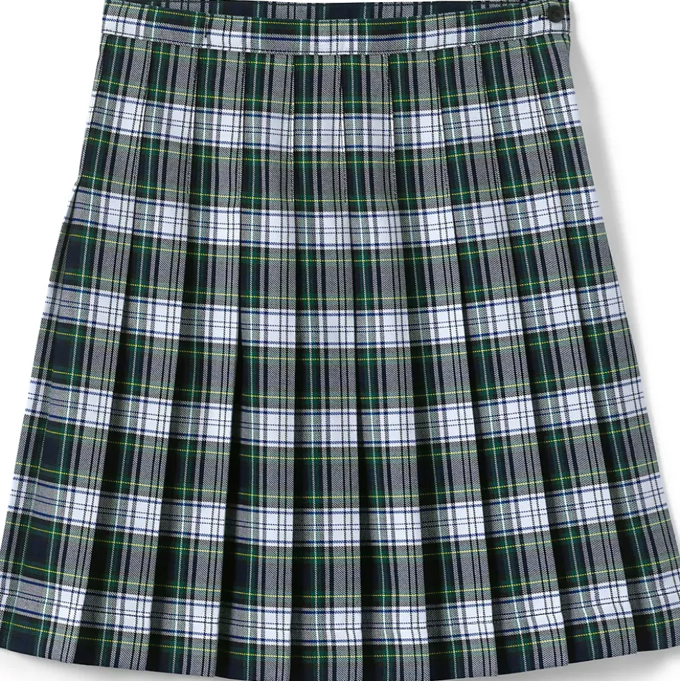 Girls Plaid Pleated Skirt Below the Knee