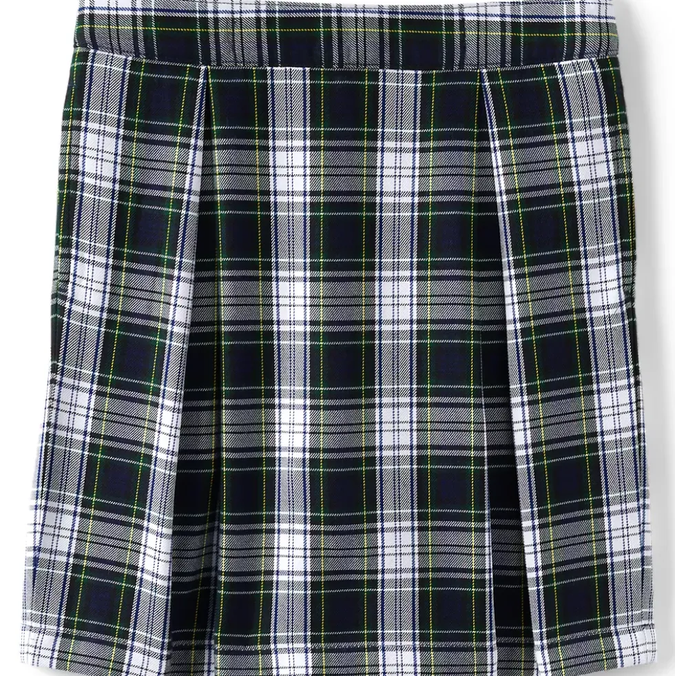 Girls Plaid Skort Top of Knee