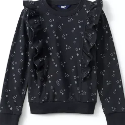 Girls Plus Long Sleeve Cozy Ruffle Sweatshirt Top