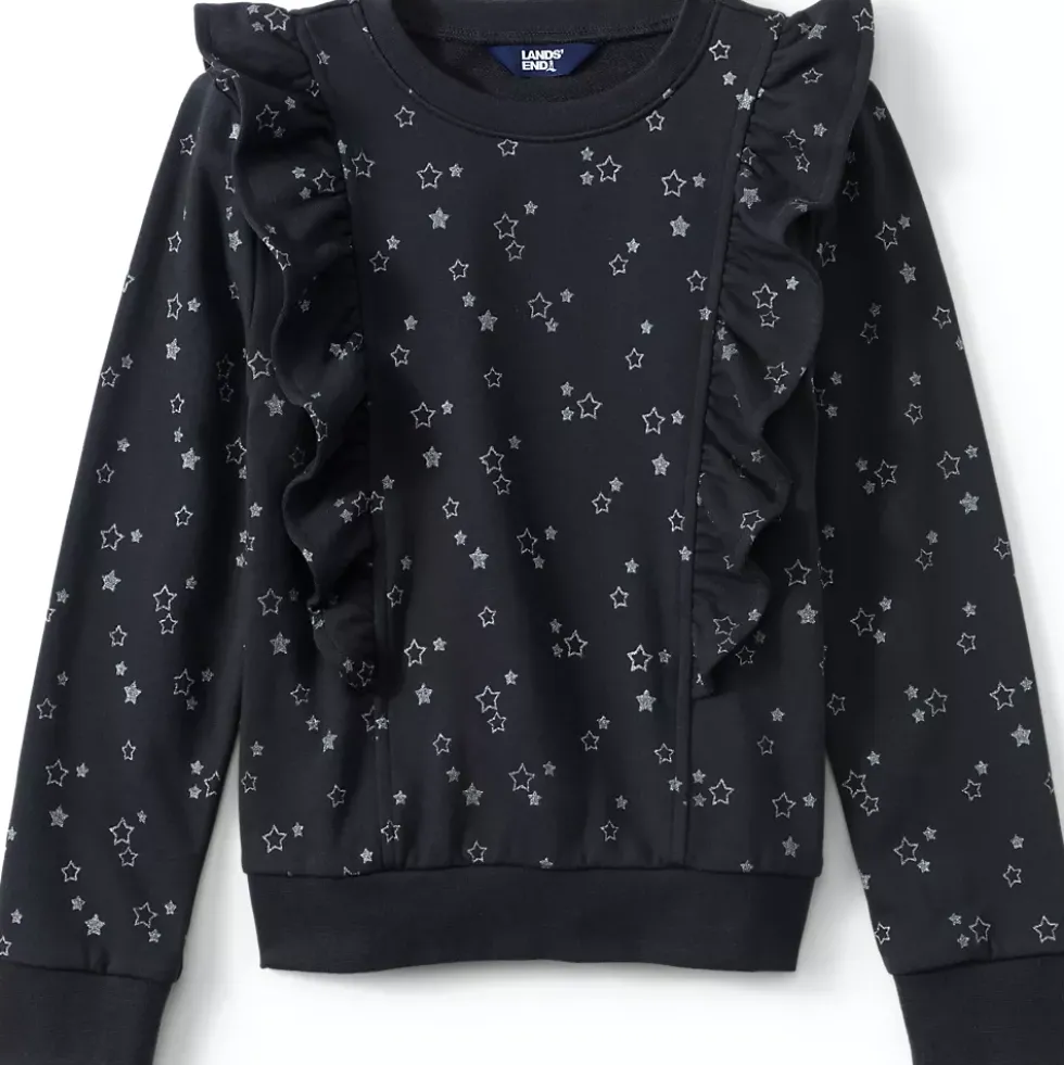 Girls Plus Long Sleeve Cozy Ruffle Sweatshirt Top