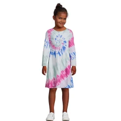 Girls Plus Long Sleeve Gathered Waist Jersey Dress